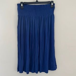 kate quinn Royal Blue Smocked Waist Midi Skirt